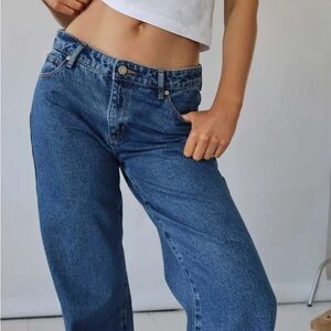 Abrand Women's mid rise baggy Jeans in Blue